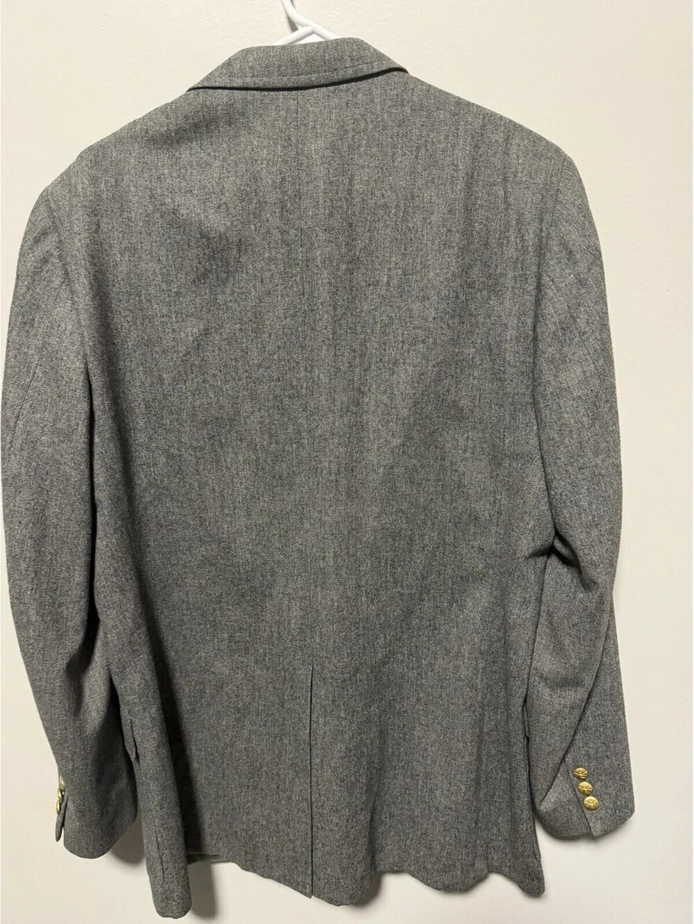 John Weitz Vintage 90s Blazer Mens 42L  Gray Wool Sport Coat Jacket